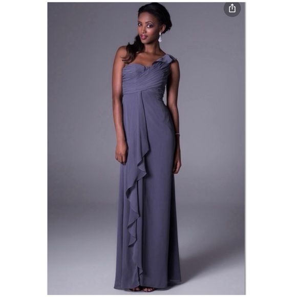 David’s Bridal purple one shoulder gown size 6 - Picture 1 of 10